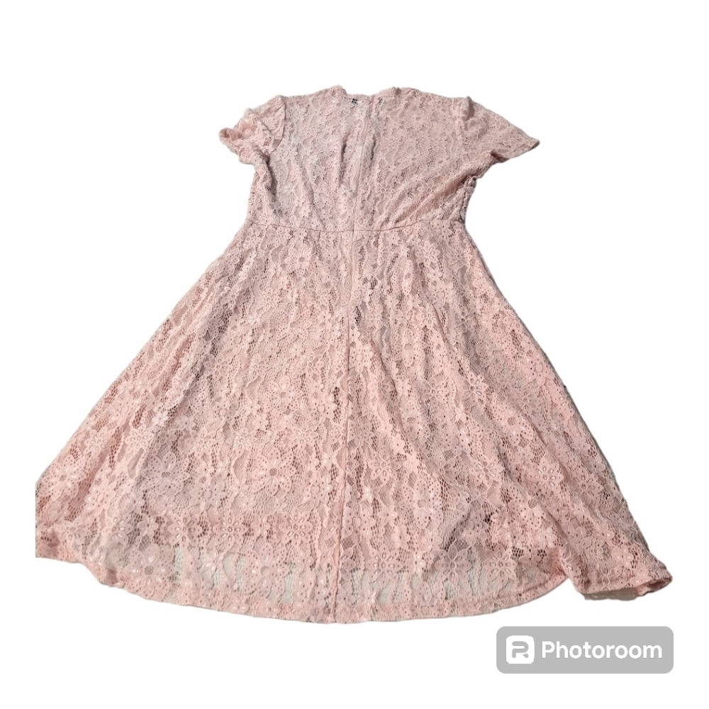 Ticosa Dress Size Large Short Sleeve Pink Lace Regencycore Bridgerton - Picture 2 of 10